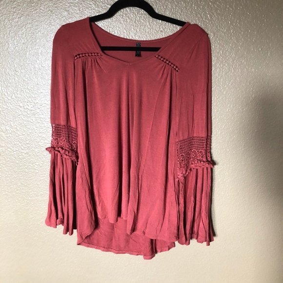 Lapis Rust Colored Bell Sleeve Top - Picture 2 of 5